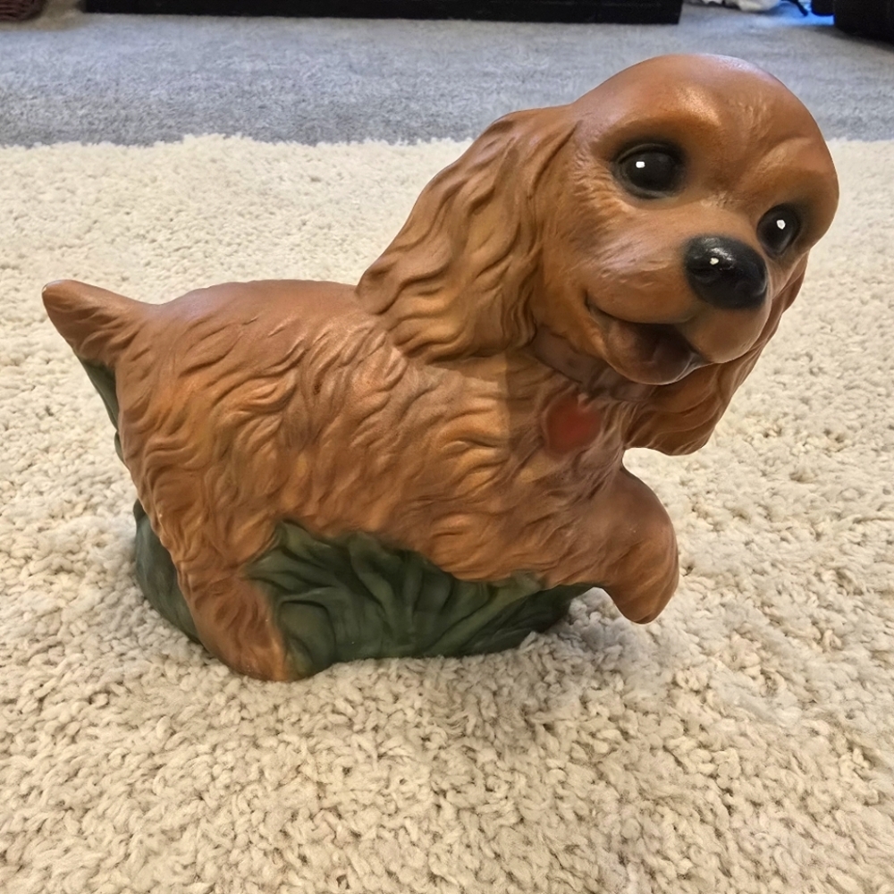Handpainted Ceramic Vintage Cocker Spaniel Figure Art Deco Home Decor
